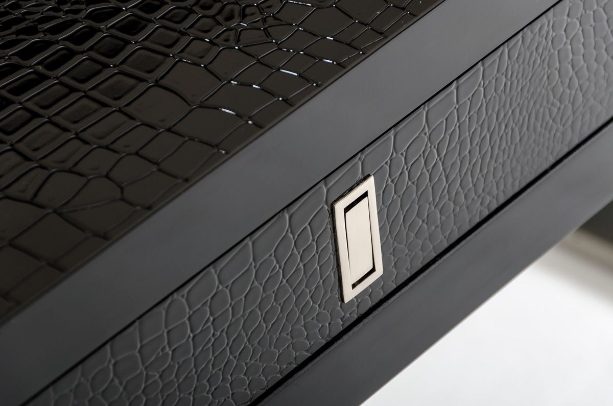 "A&X Congress Transitional Black Crocodile Desk with luxurious finish" | Vrxco.com