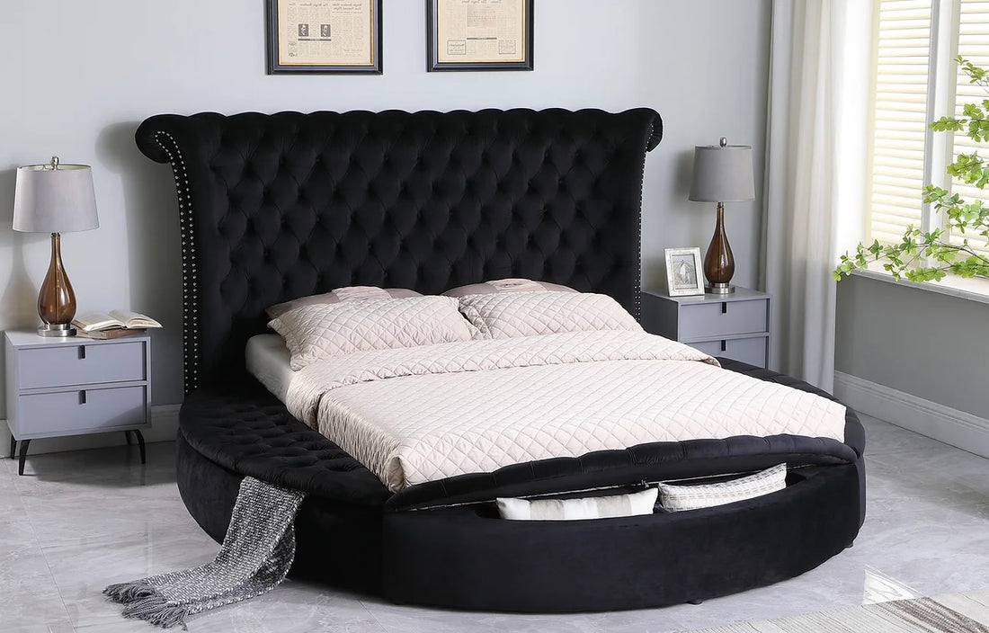 B8008 Lux Bed in Black with elegant modern design | Vrxco.com