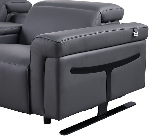 "MI 1110 7pcs Lucca Reclining Sectional Grey - Ultimate comfort" | Vrxco.com