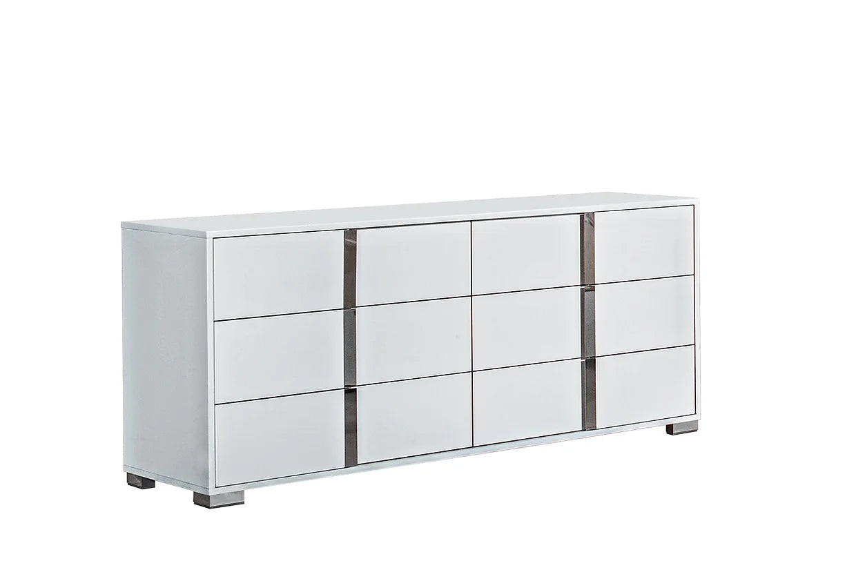Alice Collection White LED Bedroom Set with modern design and integrated LED lighting | Vrxco.com