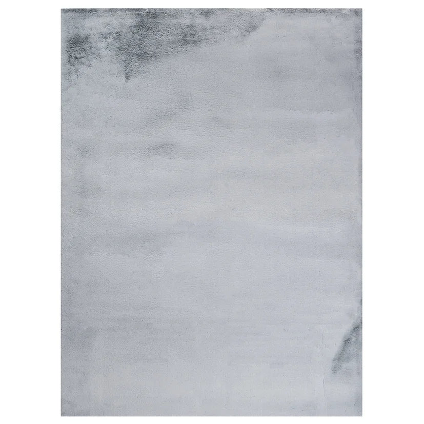 Rabbit Solid Silver Rug with solid silver color and plush texture | Vrxco.com