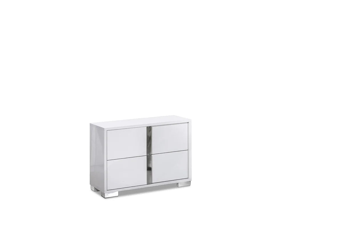 Alice Collection White LED Bedroom Set with modern design and integrated LED lighting | Vrxco.com