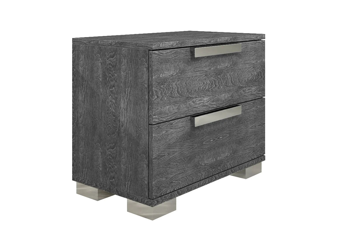 "Ash Grey Italian Sarah Rhombus Bedroom Set with elegant finish and unique pattern" | Vrxco.com