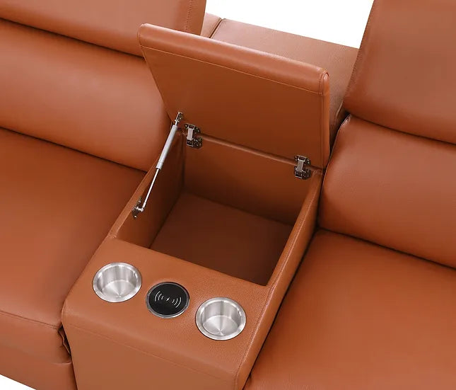 MI-631-7Pcs Picasso Reclining Sectional in Carmel with three power recliners and stylish design | Vrxco.com