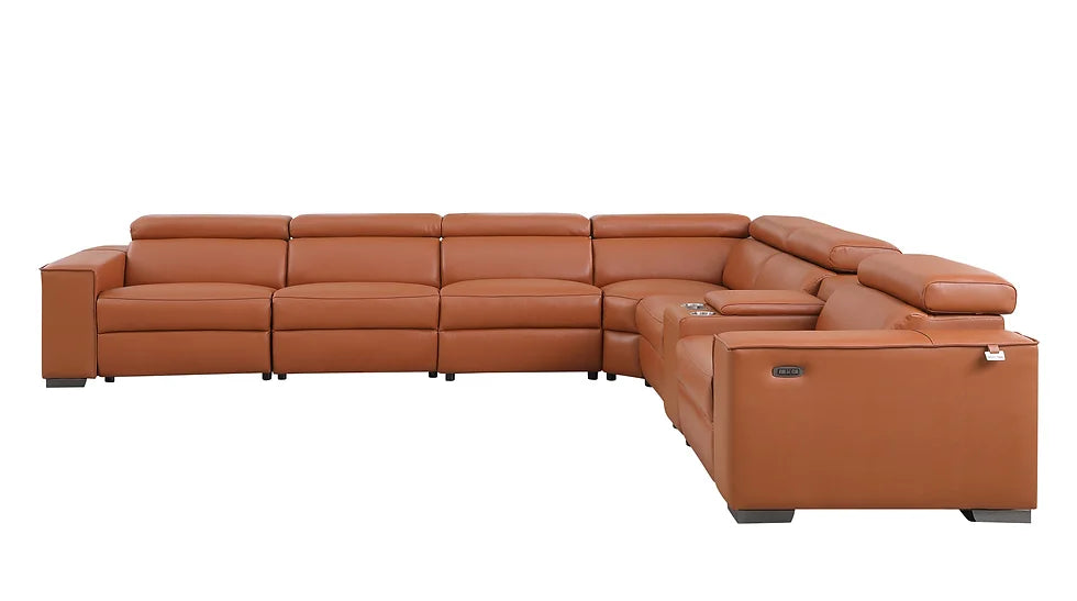 MI-631-7Pcs Picasso Reclining Sectional in Carmel with three power recliners and stylish design | Vrxco.com