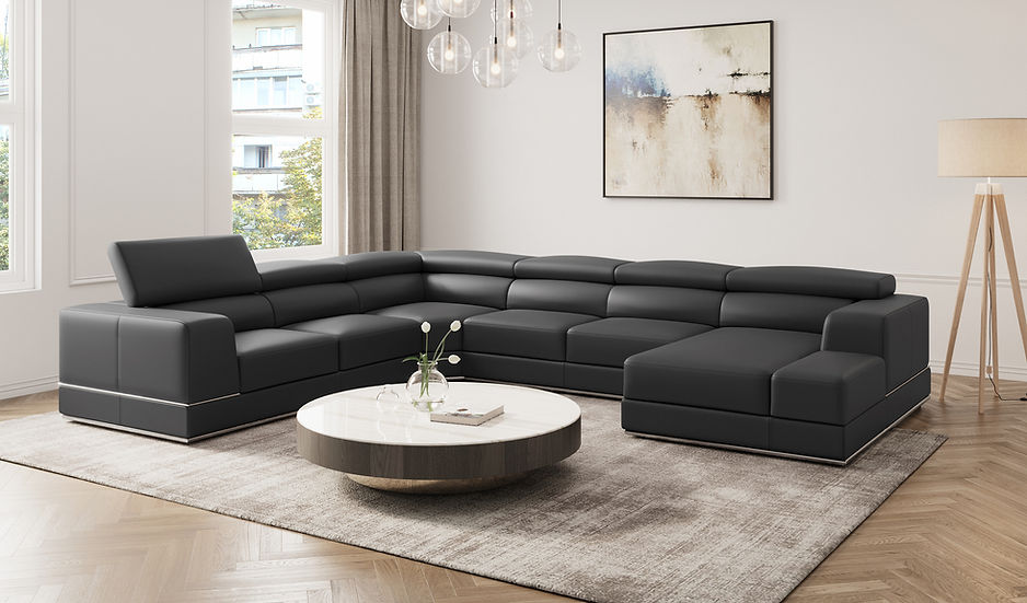 MI 5106 Pella Sectional in Dark Grey with modern design and plush comfort | Vrxco.com