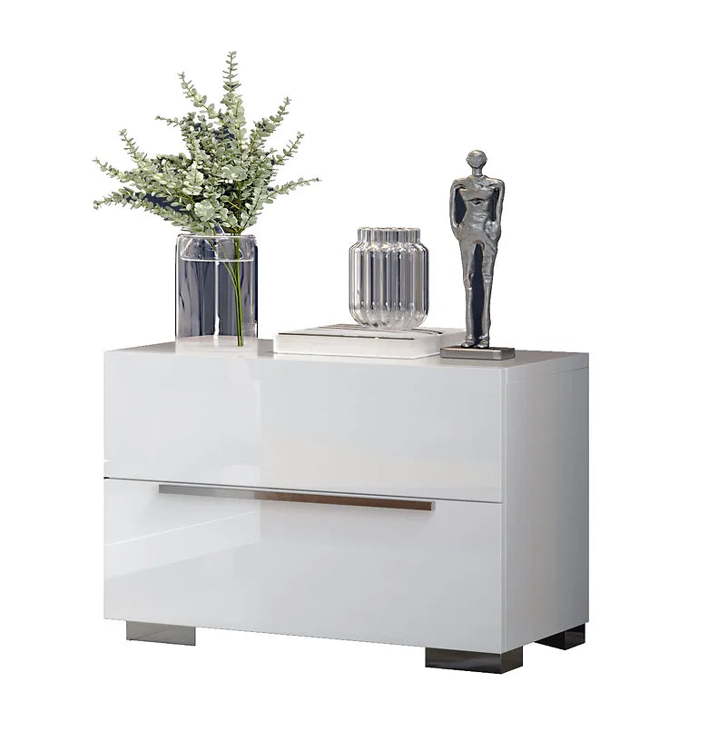 Premium Collection White Gloss Bedroom Set with LED lighting and modern design | Vrxco.com