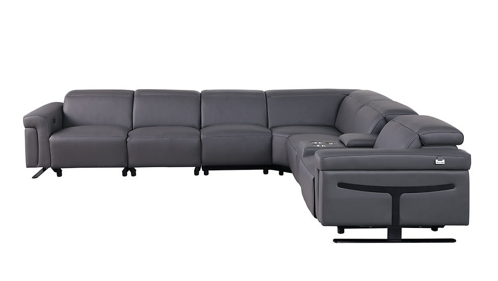 "MI 1110 7pcs Lucca Reclining Sectional Grey - Ultimate comfort" | Vrxco.com