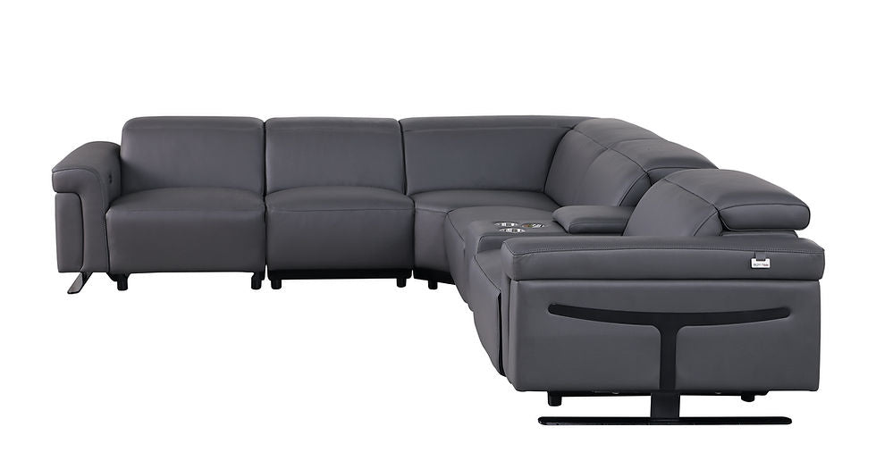 MI-1110-6pcs Lucca Reclining Sectional in Grey with modern design and reclining feature | Vrxco.com