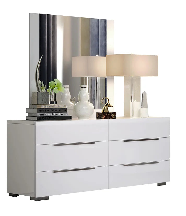 Premium Collection White Gloss Bedroom Set with LED lighting and modern design | Vrxco.com