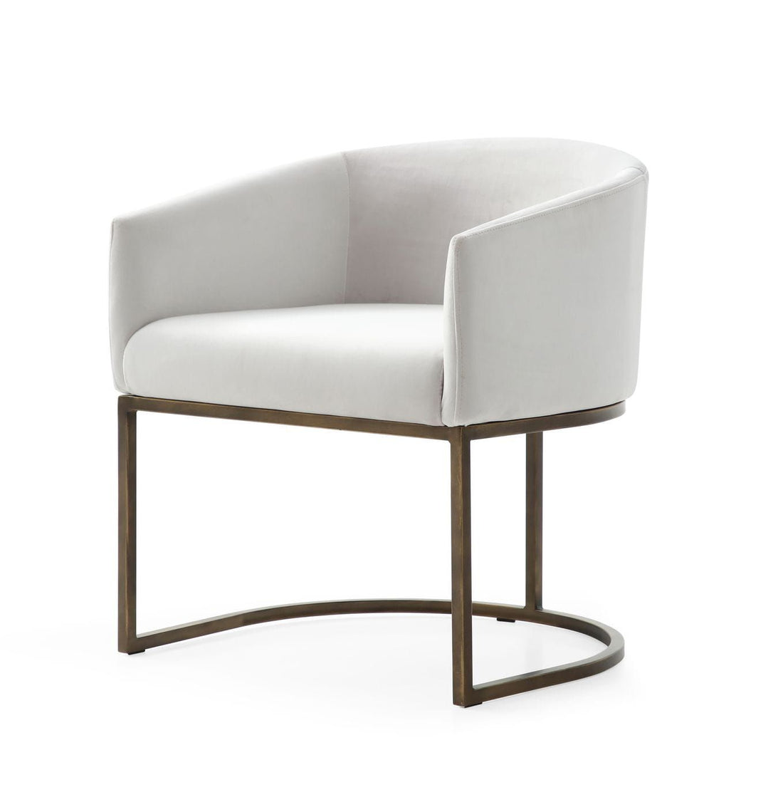 "Modrest Elisa - Modern Beige Velvet & Brass Dining Chair - Elegant dining chair" | Vrxco.com