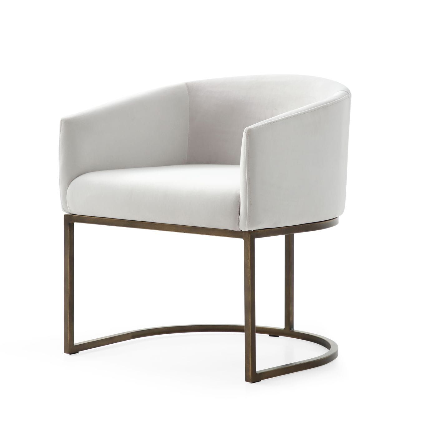 "Modrest Elisa - Modern Beige Velvet & Brass Dining Chair - Elegant dining chair" | Vrxco.com