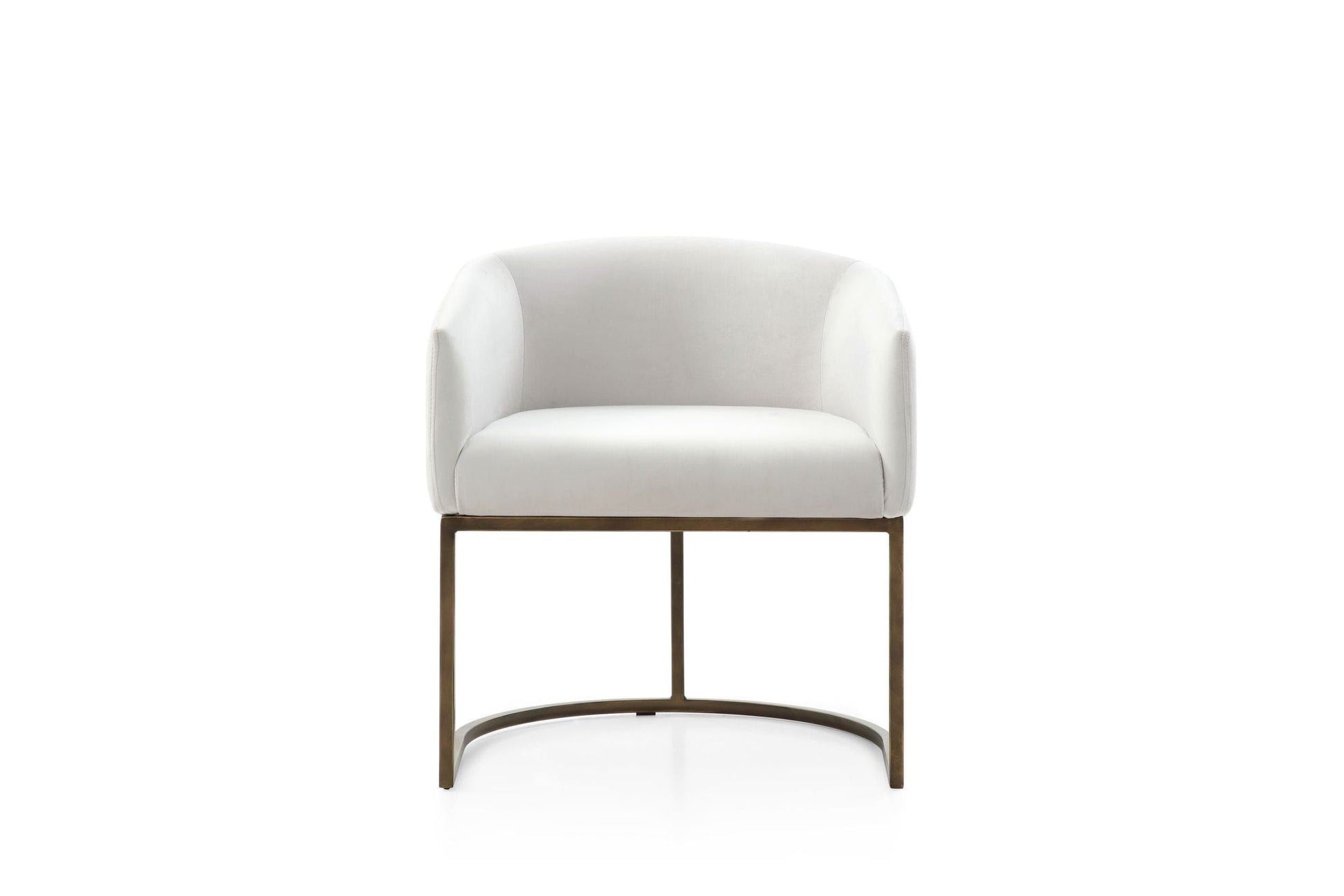 "Modrest Elisa - Modern Beige Velvet & Brass Dining Chair - Elegant dining chair" | Vrxco.com