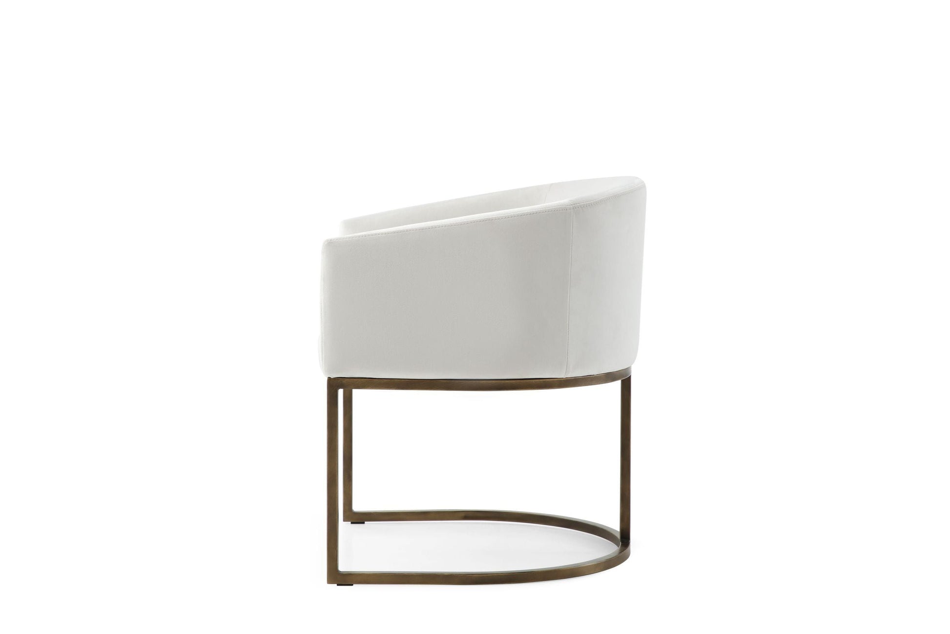 "Modrest Elisa - Modern Beige Velvet & Brass Dining Chair - Elegant dining chair" | Vrxco.com