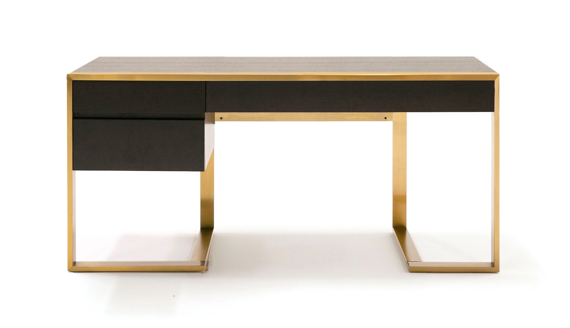 "Modrest Modern Fauna Wenge and Brass Desk - Contemporary office furniture" | Vrxco.com