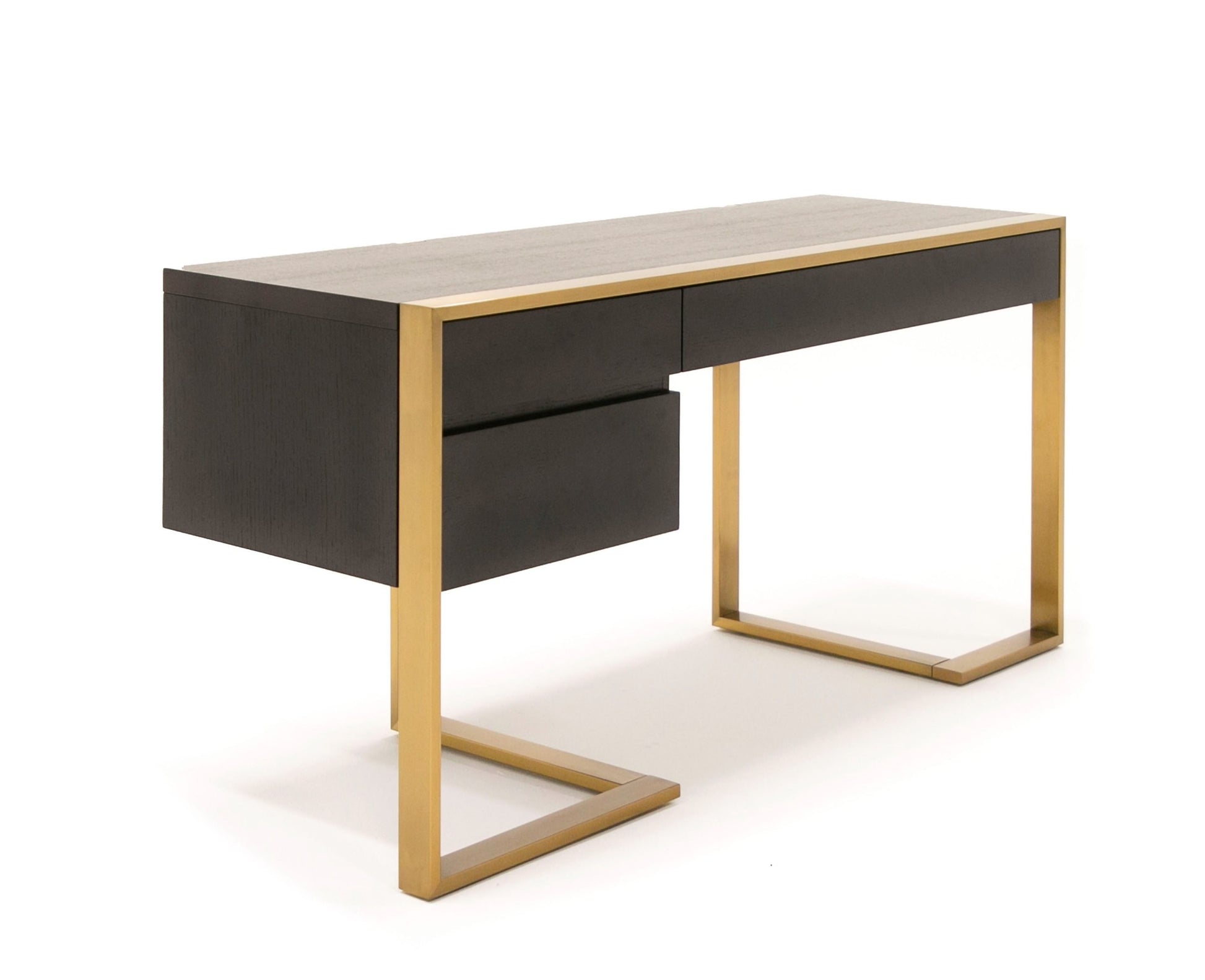 "Modrest Modern Fauna Wenge and Brass Desk - Contemporary office furniture" | Vrxco.com