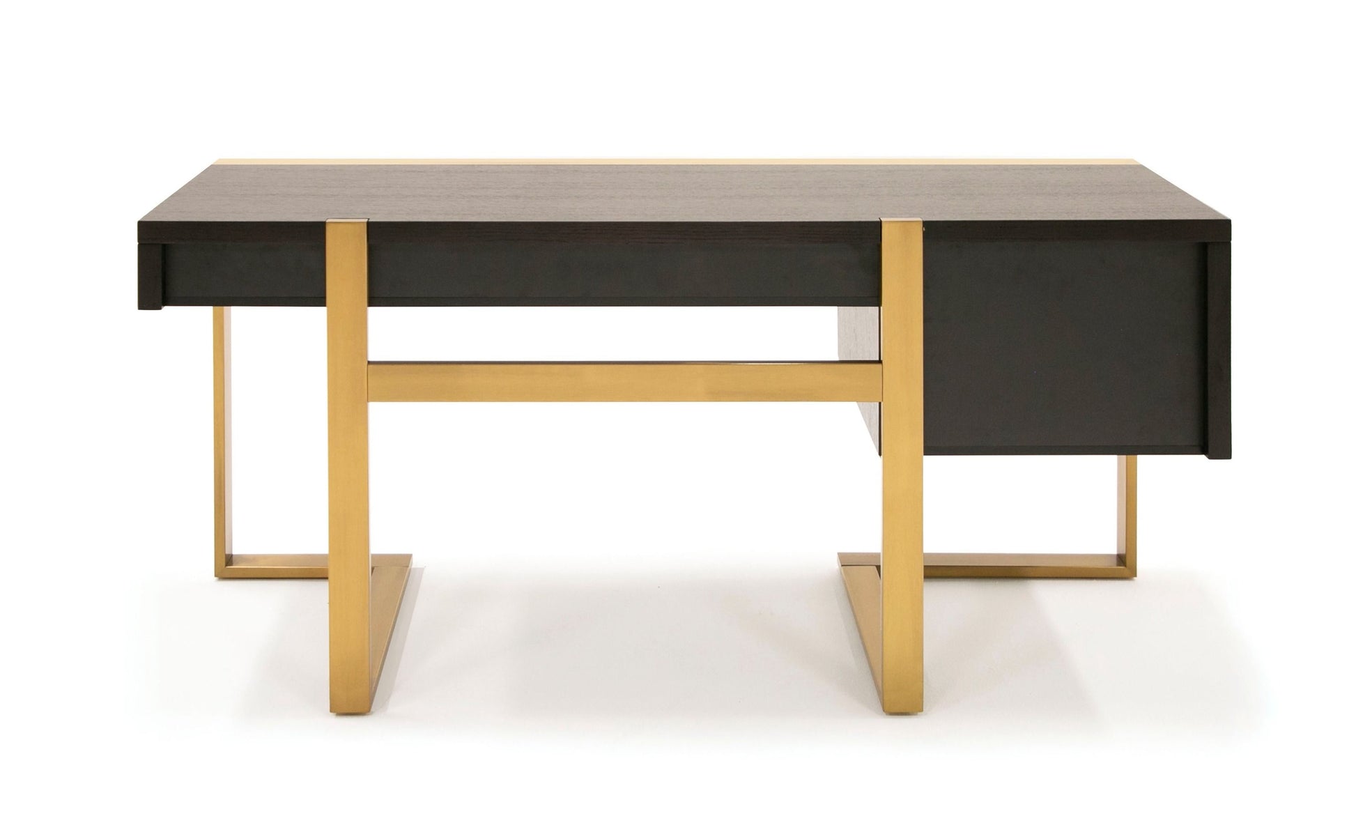 "Modrest Modern Fauna Wenge and Brass Desk - Contemporary office furniture" | Vrxco.com