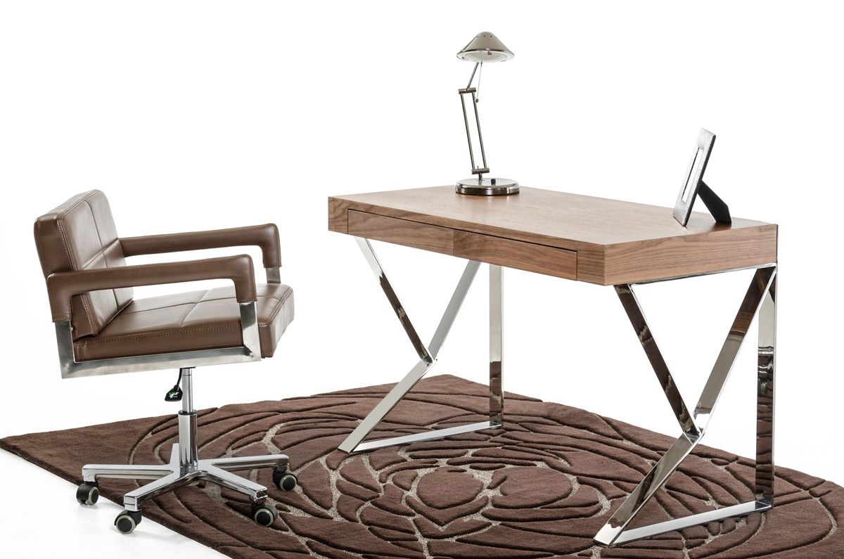 "Ferris Modern Walnut Office Desk - Sleek and contemporary workspace furniture" | Vrxco.com