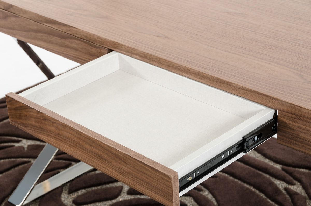 "Ferris Modern Walnut Office Desk - Sleek and contemporary workspace furniture" | Vrxco.com