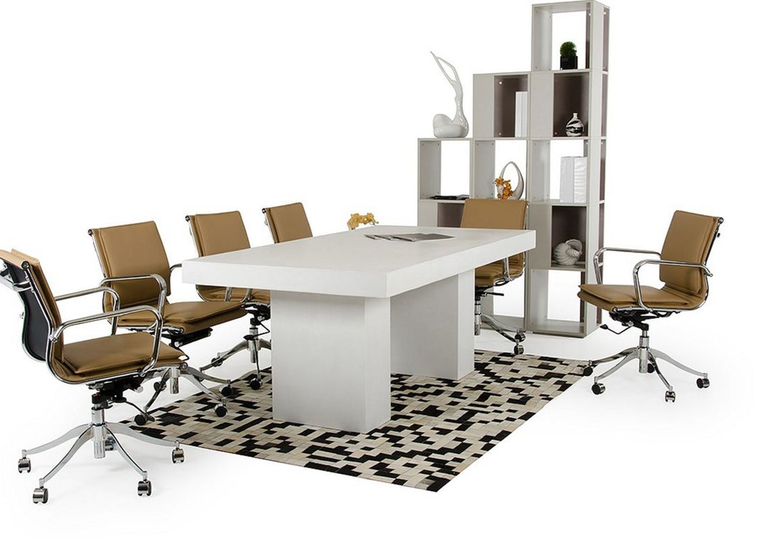"Modrest Mindie Camel Low Back Office Chair - Modern office chair"  | Vrxco.com