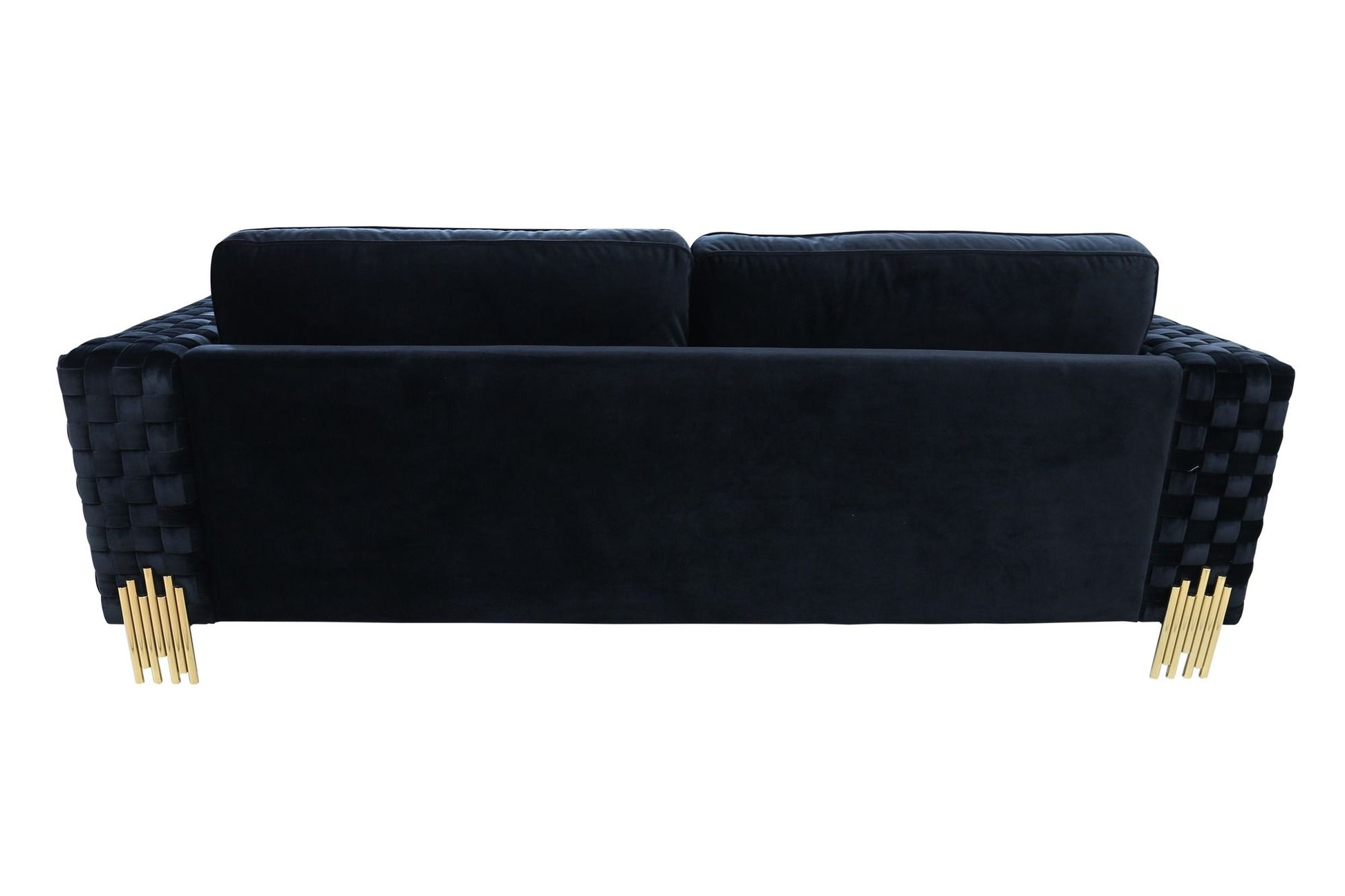 "Divani Casa Lori - Modern Velvet Glam Black & Gold Sofa Set - Luxurious and stylish living room furniture" | Vrxco.com