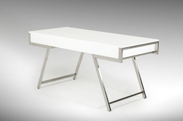 "Modrest Dessart Modern White Gloss Office Desk - Stylish office desk" | Vrxco.com