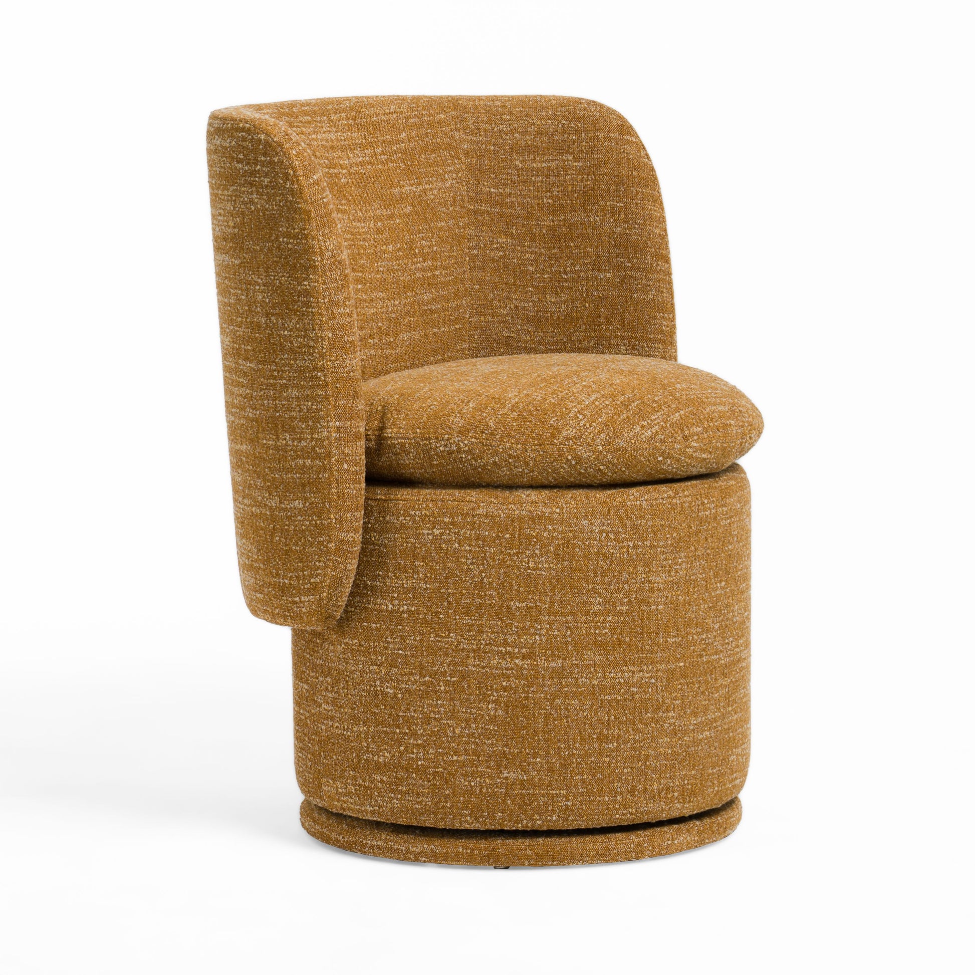 Divani Casa Norris Modern Mustard Fabric Swivel Dining Chair | Vrxco.com