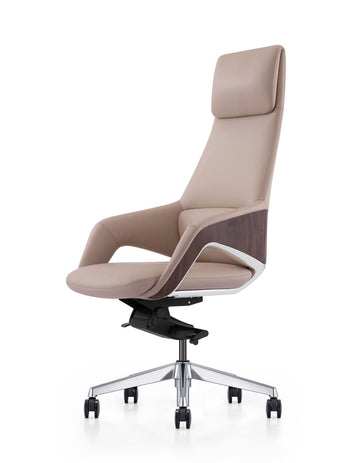Modrest Prost Modern Beige High Back Executive Office Chair | Vrxco.com
