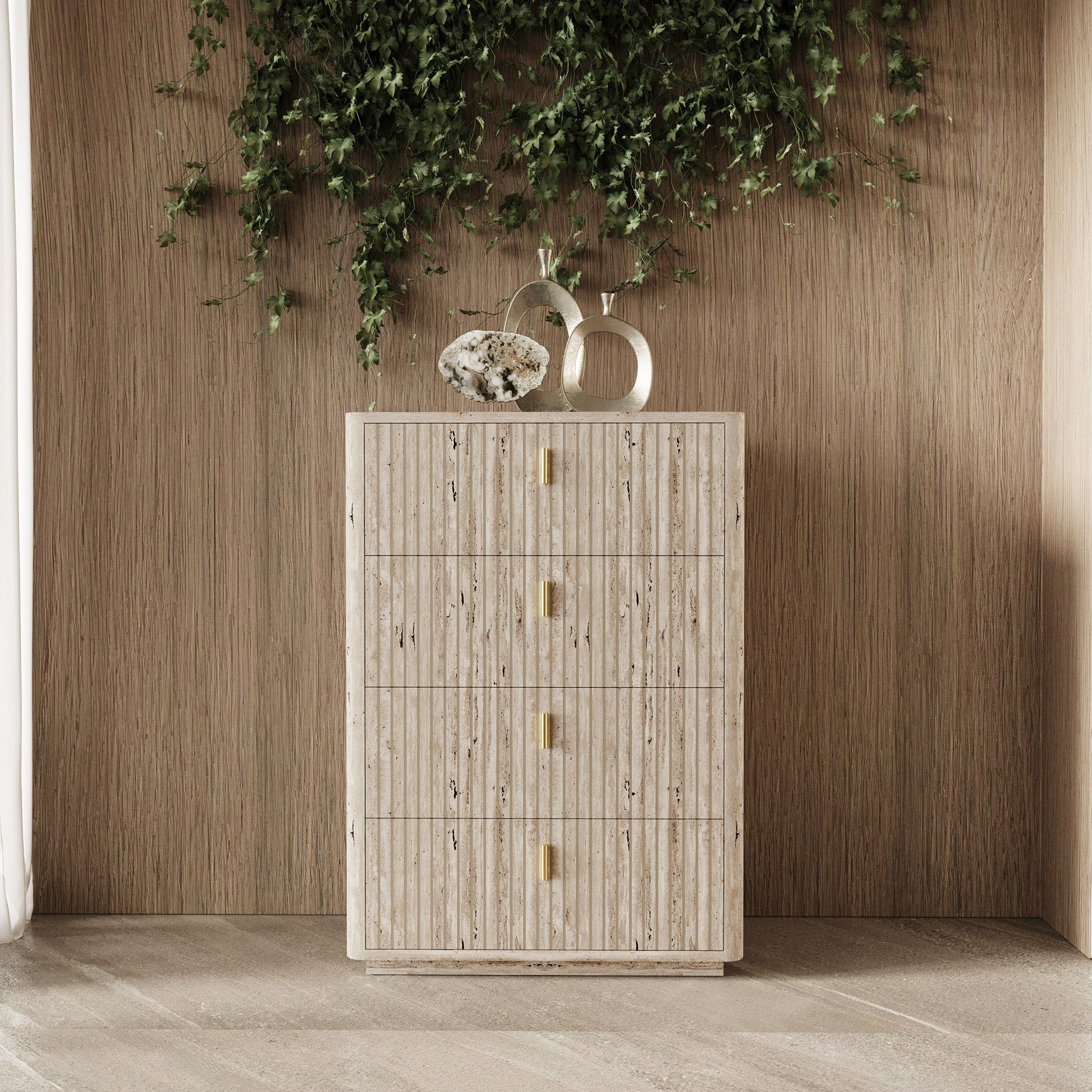 Nova Domus Daystar Beige & Gold Bedroom Set with opulent beige and gold accents | Vrxco.com