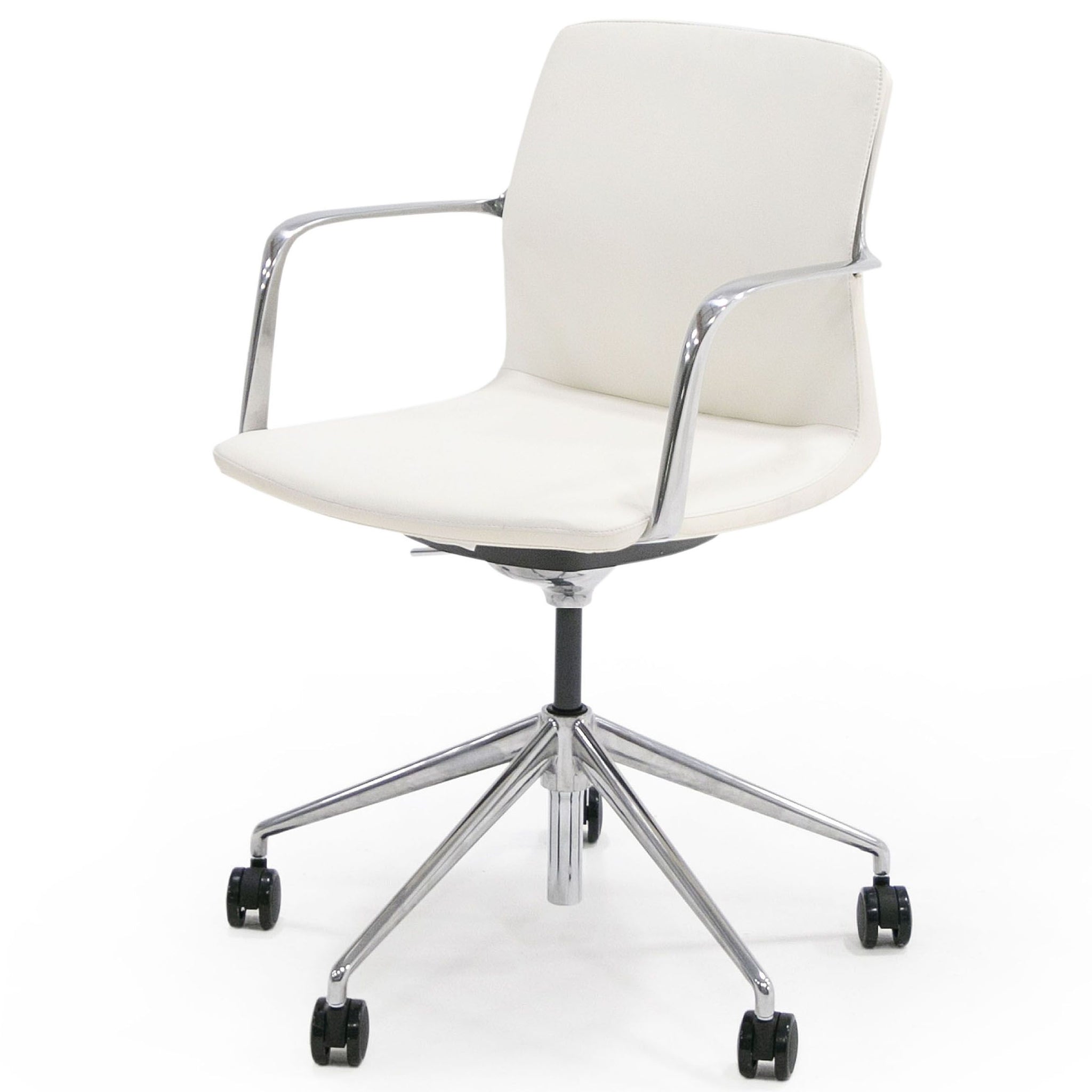 "Modrest Sundar White Mid Back Conference Office Chair - Modern office chair" | Vrxco.com