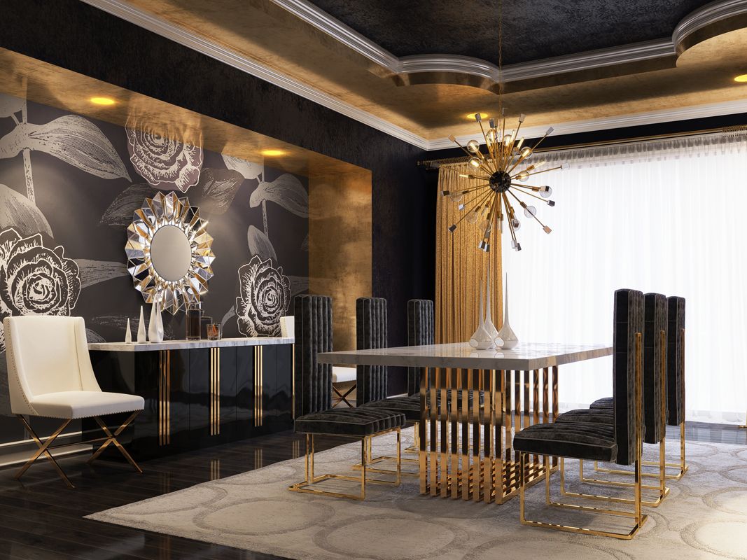 Modrest Kingsley Modern Marble & Rosegold Dining Table showcasing luxury and modern design | Vrxco.com