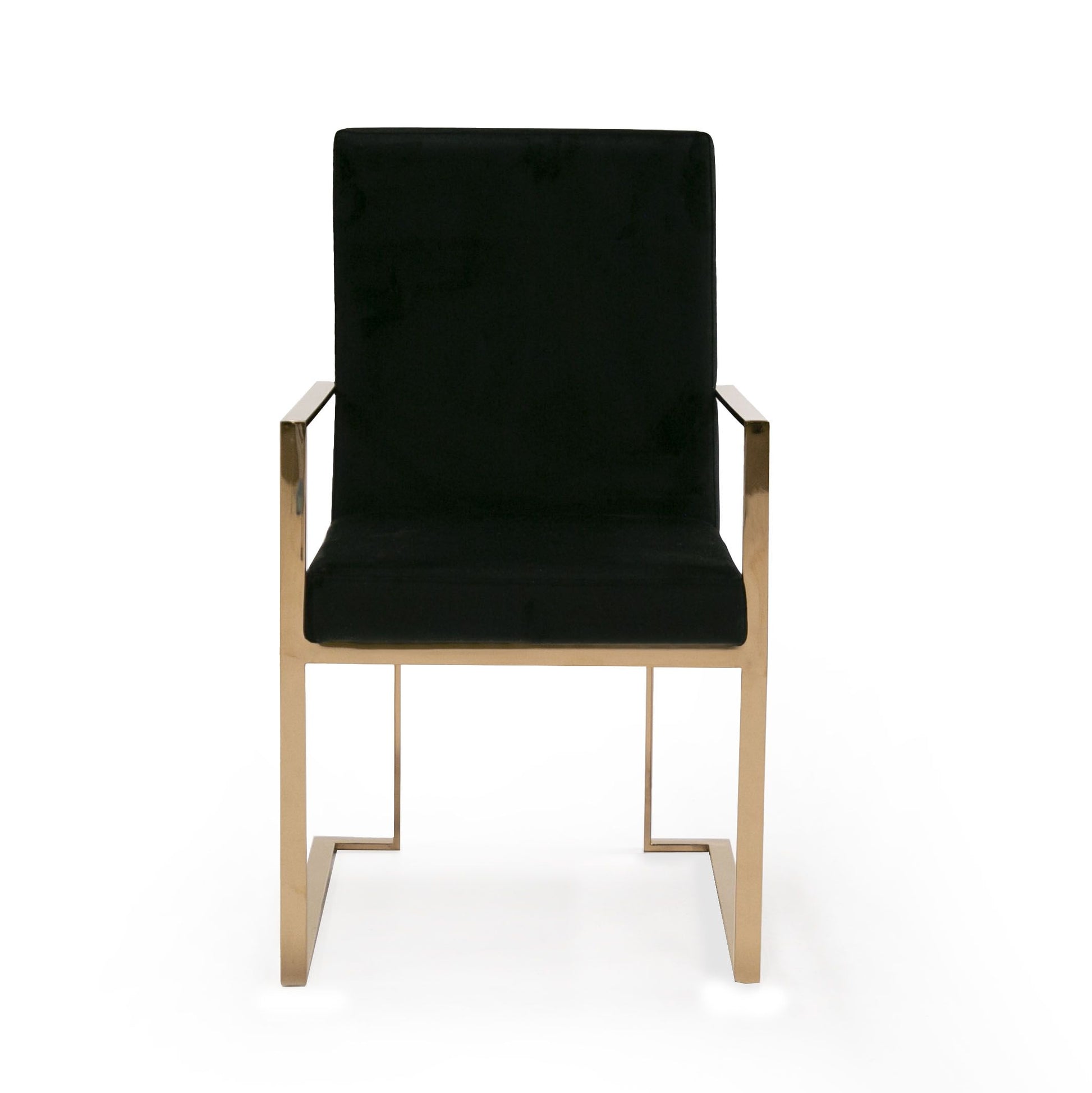 "Modrest Trea Black Velvet & Rosegold Dining Chair - Modern dining chair" | Vrxco.com