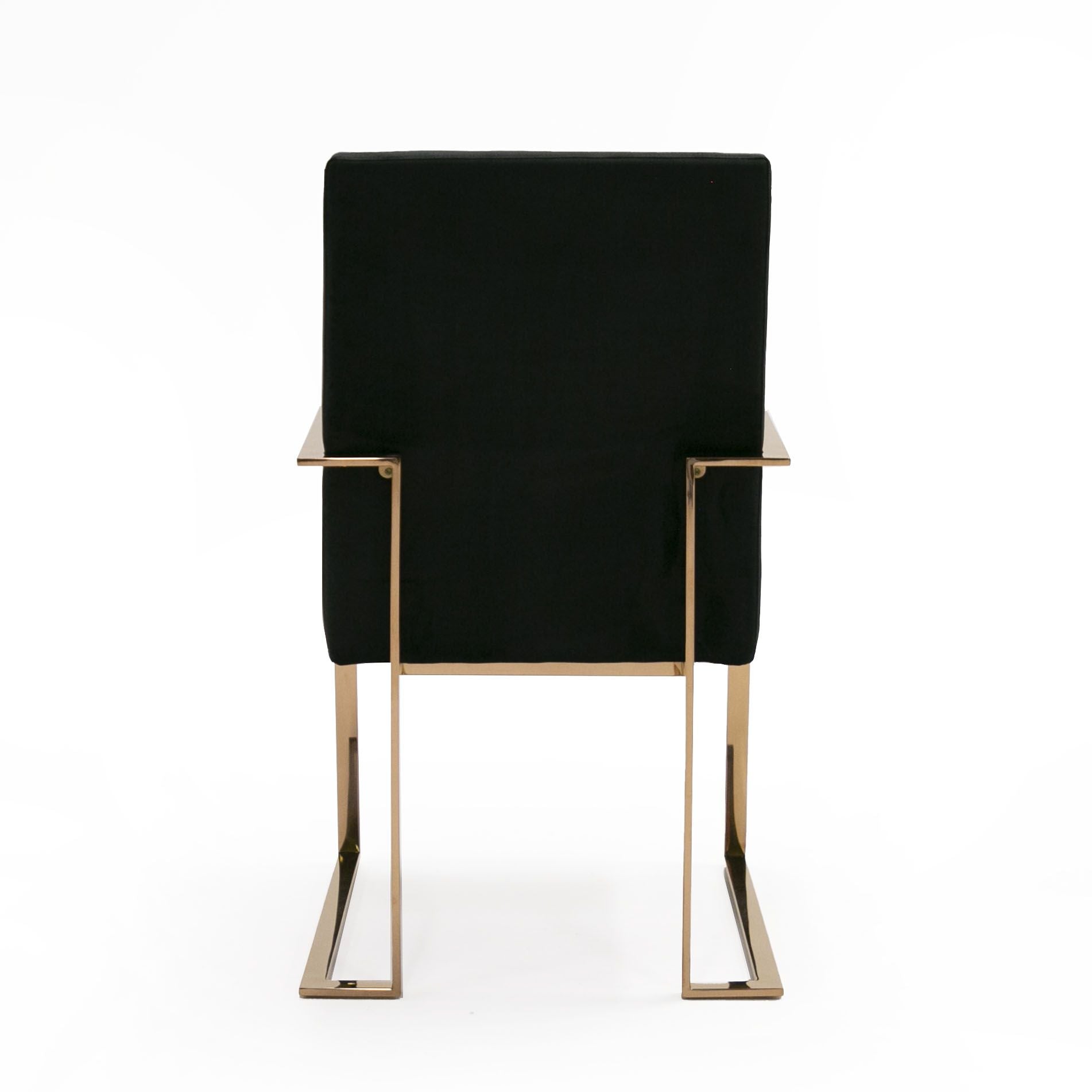 "Modrest Trea Black Velvet & Rosegold Dining Chair - Modern dining chair" | Vrxco.com
