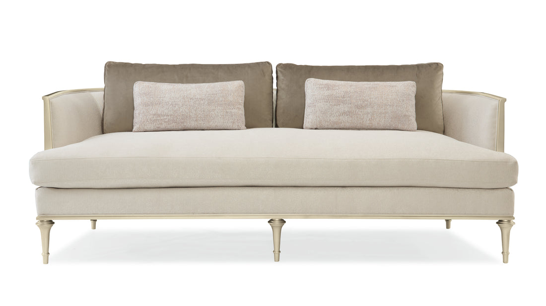 QUIT YOUR METAL-ING Sofa with metal frame and plush cushions | Vrxco.com