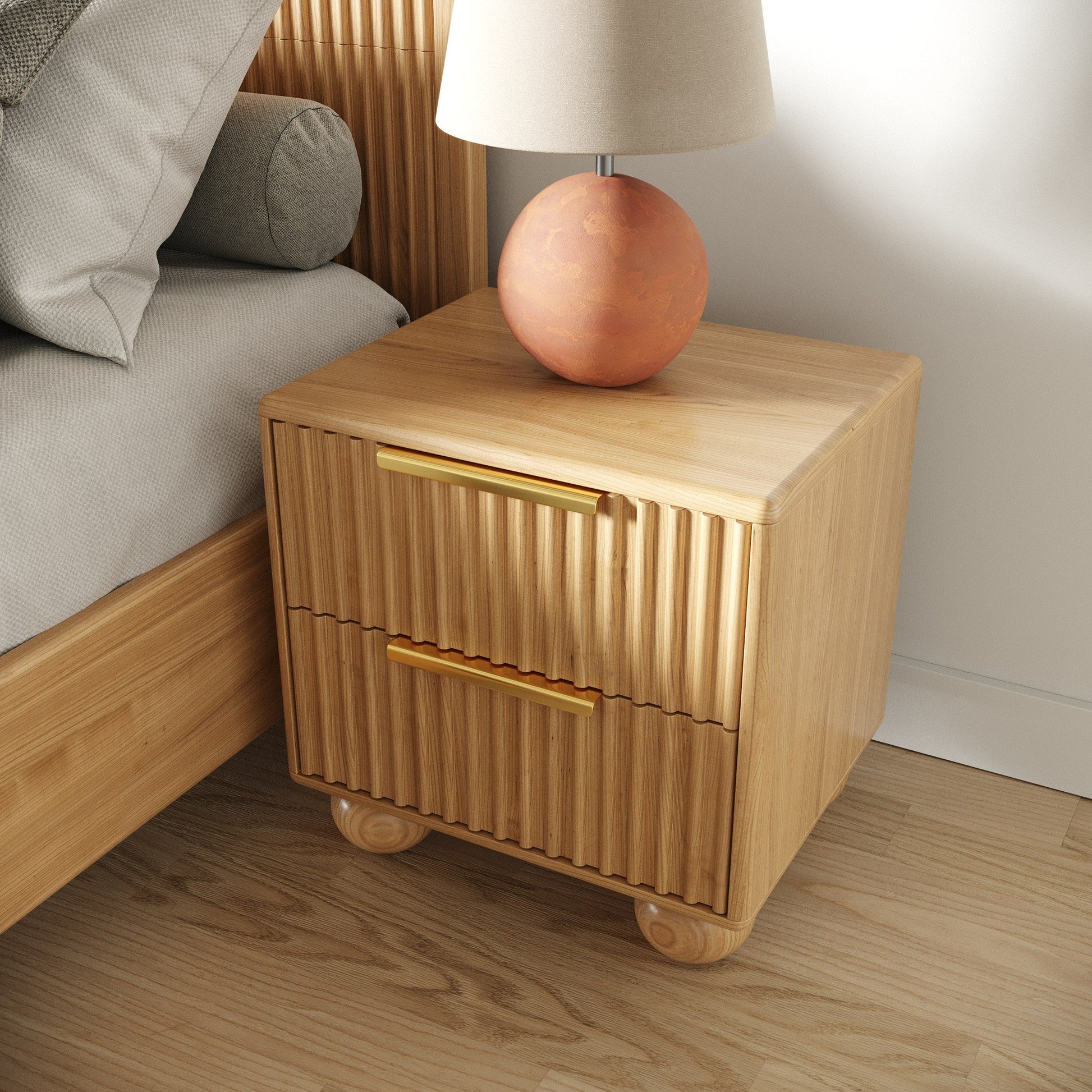 "Modrest Winters Natural Oak Bedroom Set - Modern bedroom furniture" | Vrxco.com