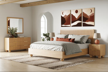 "Modrest Winters Natural Oak Bedroom Set - Modern bedroom furniture" | Vrxco.com